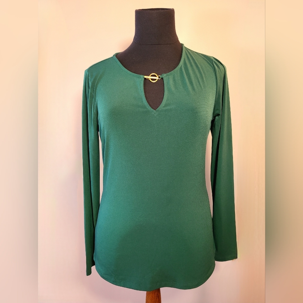 Michael Kors Forest Green Long Sleeve Top
